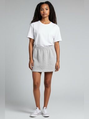 Aerie Casual Heather Gray Mini Skirt with Elastic Waist